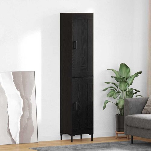 vidaXL Highboard Crni hrast 34,5 x 34 x 180 cm Konstruirano drvo Cene