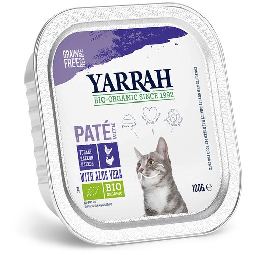 Yarrah Ekonomično pakiranje: zdjelice 12 x 100 g - Bio piletina i bio puretina s bio aloe verom - Wellness Pâté Cijene