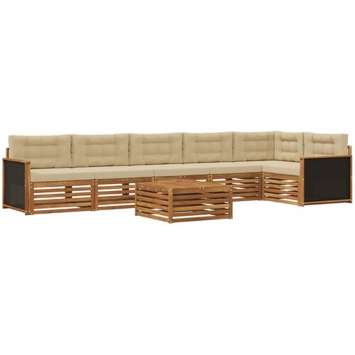 Set vanjskih sofa 7 pcs Prirodna i bež 79 x 79 x 37 cm Slike