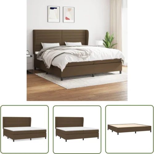 The Living Store Box spring postelja z vzmetnico temno rjav 200x200 cm blago - Box Spring Postelja, (21737458)