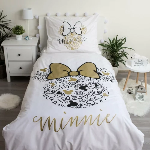 Jerry Fabrics Pamučna dječja posteljina za krevet za jednu osobu 140x200 cm Minnie Gold –