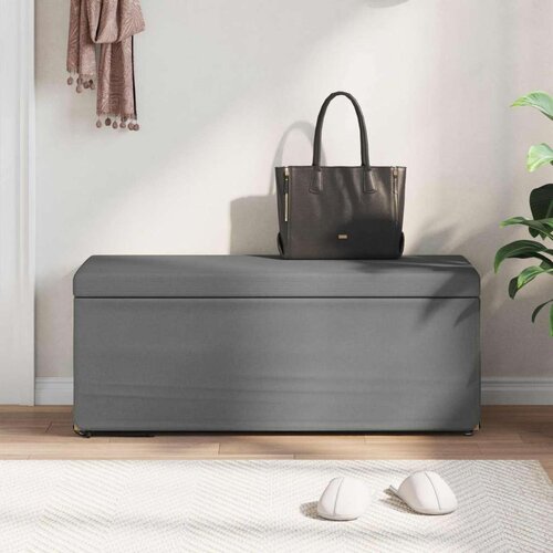  Stolica Tamno siva 101 x 41 x 40 cm Tkanina i konstruirano drvo - Tamno siva 100 cm tkanina Slike