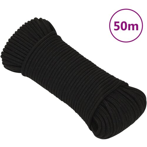  Radno uže crno 4 mm 50 m poliestersko Slike