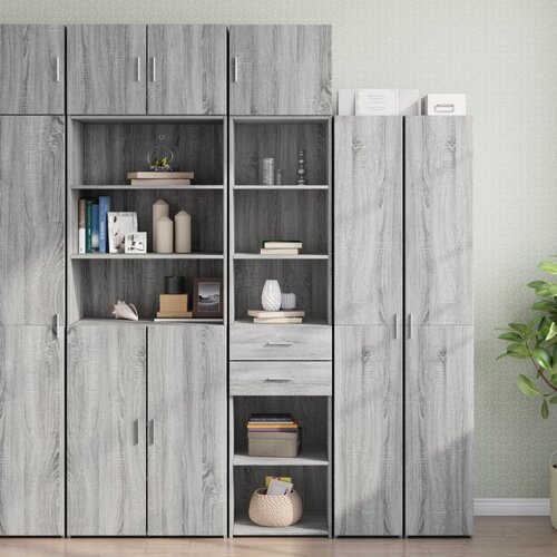 vidaXL Uski ormarić za pohranu siva boja hrasta 45x42,5x225 cm drveni Cijene