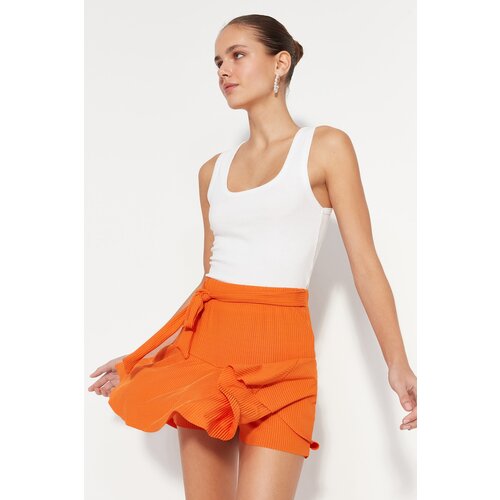 Trendyol Shorts - Orange - High Waist Slike