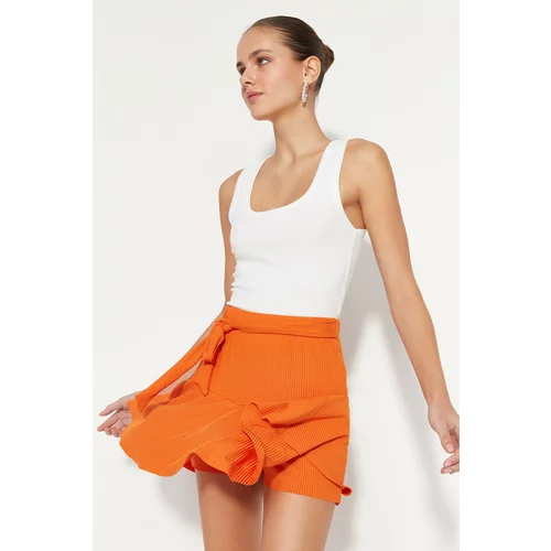 Trendyol Shorts - Orange - High Waist