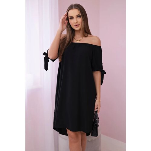 Kesi Włoski Włoski Dress tied on the sleeves black Slike