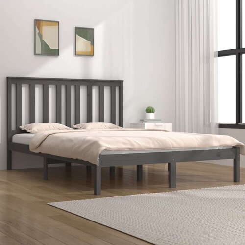  Za krevet od masivne borovine sivi 200 x 200 cm Slike