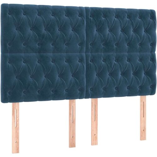  Uzglavlja 4 kom tamnoplavi 72x7x78/88 cm bar&amp;scaron;unasti Slike