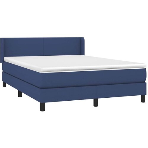  Krevet s oprugama i madracem plavi 140 x 190 cm od tkanine Slike