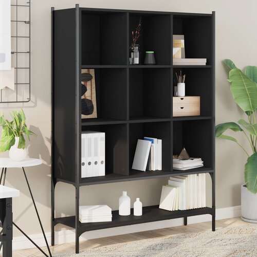 VidaXL Regal za knjige crni 102 x 30 x 141 5 cm od konstruiranog drva Slike