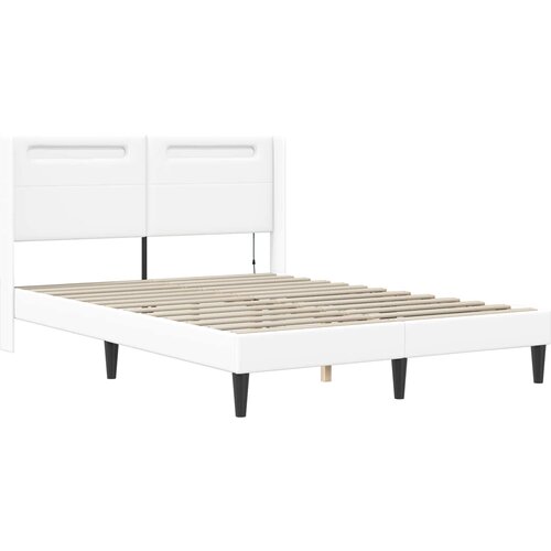  Okvir kreveta s madracem Bijela 140 x 200 cm Umjetna koža Slike