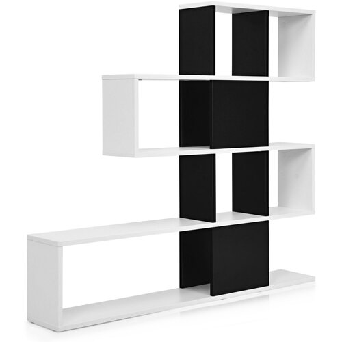 Costway Sodoben geometrijski knjižni regal Regal za dnevno sobo, (5000357490) Slike