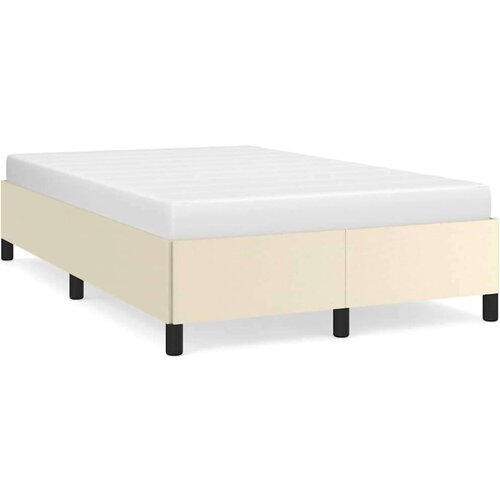 vidaXL posteljni okvir brez vzmetnice krem 120x190 cm umetno usnje, (22053688) Cene
