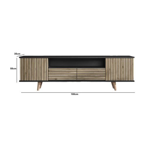 Hanah home FRN-9000 woodenblackatlantic pine tv stand Cene