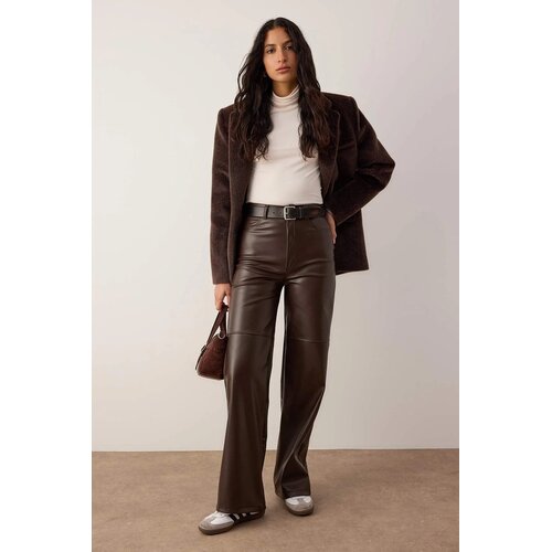 TRENDYOLMILLA ženske pantalone Twoaw25Pl00068, braon-braon Cene
