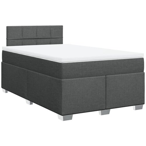 vidaXL box spring postelja z vzmetnico temno siva 120x190 cm blago, (21308526) Cene