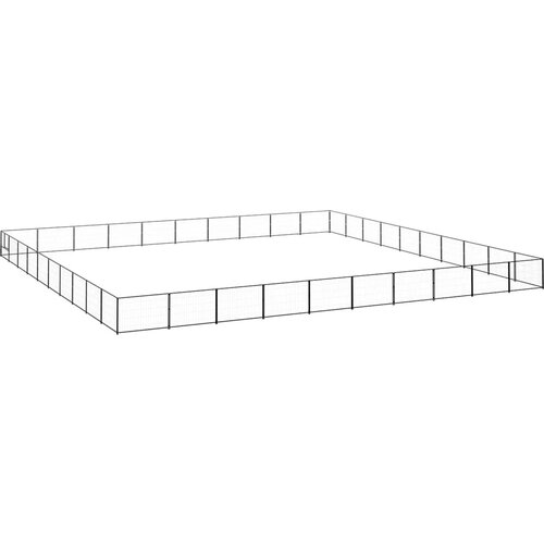 vidaXL Pasji boks črn 100 m² jeklo Cene