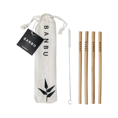 BANBU Komplet bambusovih slamic za večkratno uporabo
