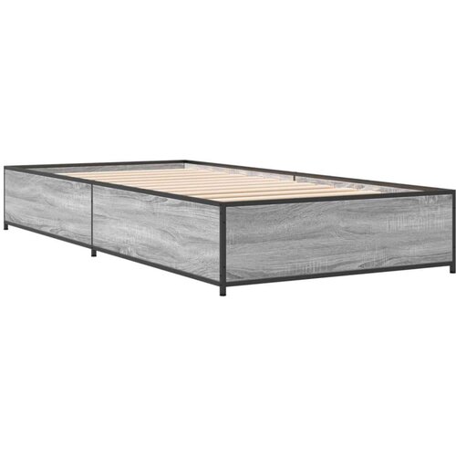 VidaXL Okvir kreveta boja hrasta 90 x 190 cm konstruirano drvo i metal Slike