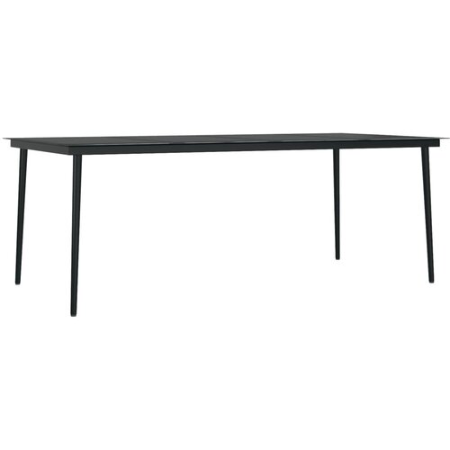 Maison Chic Vrtna miza - Vrtna jedilna miza črna 200x100x74 cm jeklo in steklo, (21715509) Cene