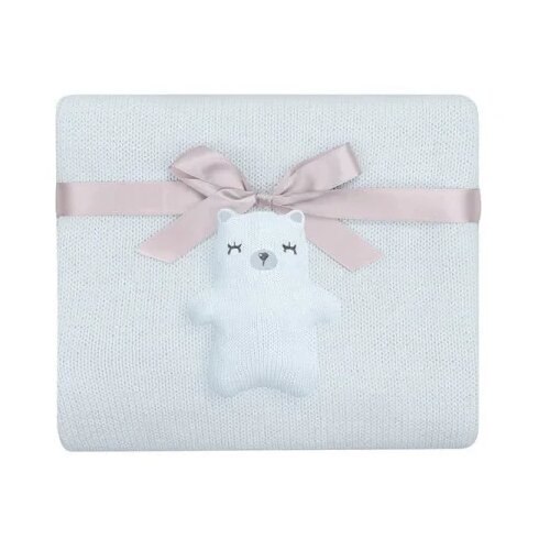 Kikka Boo Pleteno baby ćebence 75x100 Bear with Me Blue KKB11051 Slike