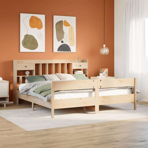 vidaXL Krevet s regalom za knjige bez madraca 180x200 cm od borovine Cene