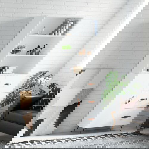 VidaXL Visoka komoda bijela 69 5x34x180 cm konstruirano drvo Slike
