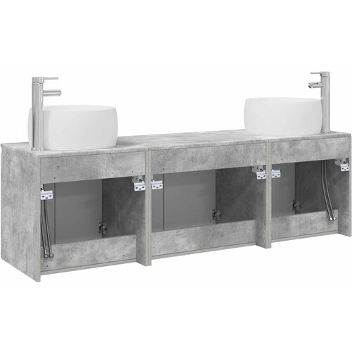  Set ormarića za kupaonicu 3 kom. Betonska siva 49,5 x 44,5 x 66 cm Slike