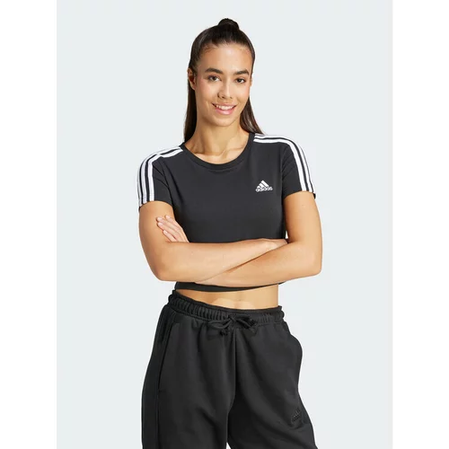 Adidas Majica Essentials 3-Stripes IR6111 Črna Slim Fit