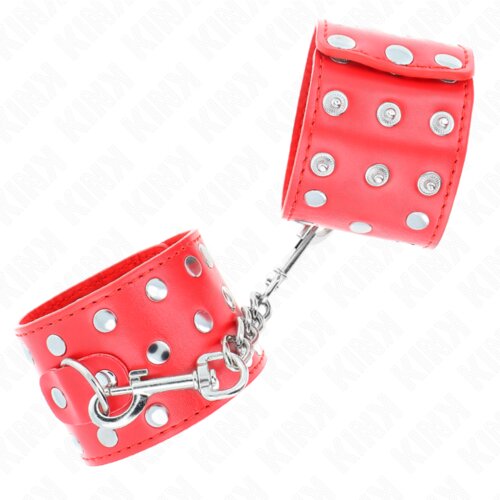 Kink Okovi Za Zapestje With Snap Fasten Red Slike