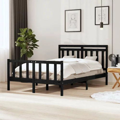  za krevet od masivnog drva crni 140 x 200 cm