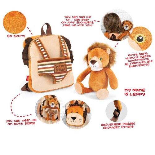  RUKSAK MINI OBOSTRANI S ODVOJIVIM PLI&amp;Scaron;ANCEM LENNY LION PERLETTI 13075 Slike