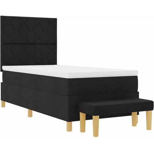  Krevet s opruga kutije s jastukom Crna 200 x 90 cm tkanina Slike