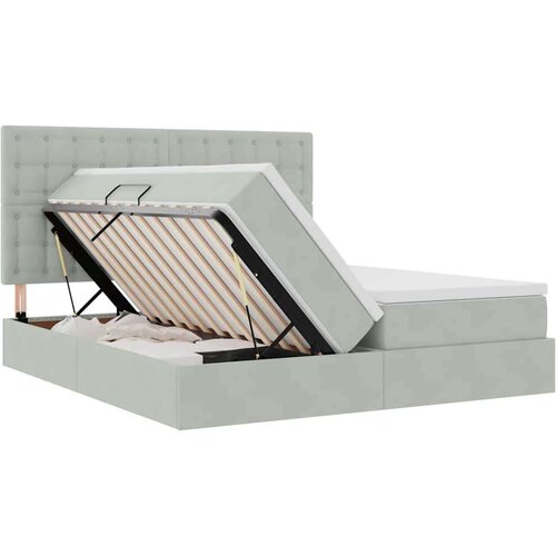  Krevet s od storage Svijetlo siva 180 x 200 cm Bar&amp;scaron;un - Svjetlosiva 180 x 200 cm Gumbi Slike