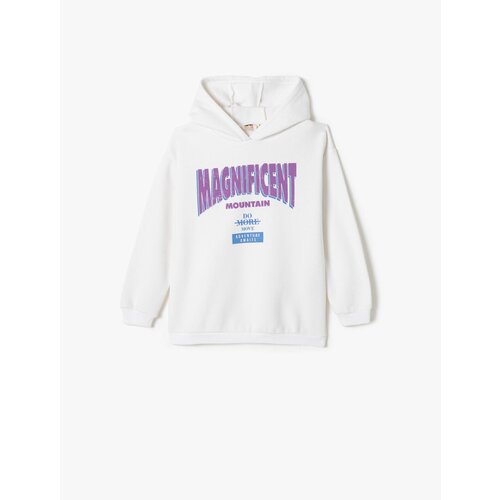 Koton Hooded Sweatshirt Sharding Long Sleeve Crew Neck Printed Slike