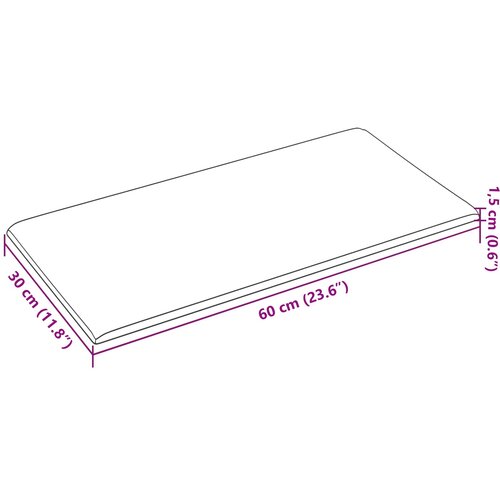  Zidna uzglavlja 12 pcs 60 x 30 cm Crna tkanina Slike