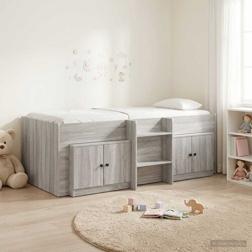  Loft krevet s ormarom 3 kom. Siva Sonoma Konstruirano drvo 75 x 190 cm Cene