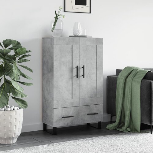 VidaXL Visoka omara betonsko siva 69,5x31x115 inženirski les Slike