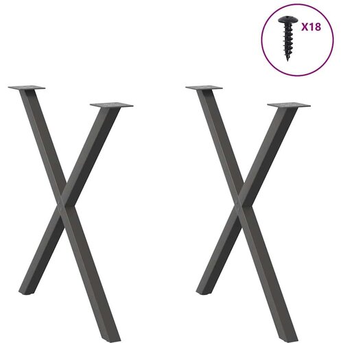 VidaXL Noge blagovaonski stol X-oblika 2 kom 70x(72-73) cm čelik Slike