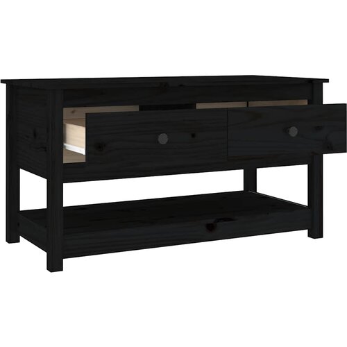  Stolić za kavu crni 102x49x55 cm od masivne borovine Slike