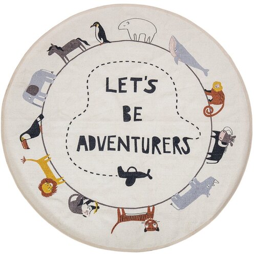 Bloomingville Mini bijeli tepih Bloomingville Animals, &amp;oslash; 130 cm Slike