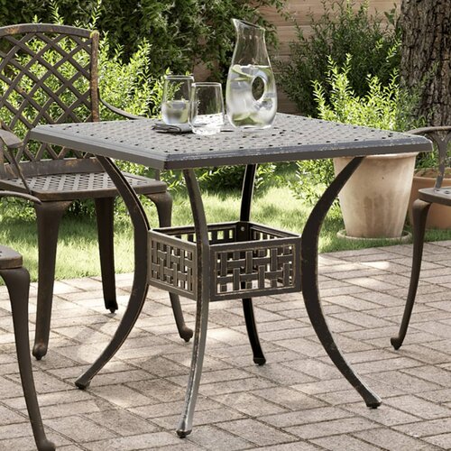 vidaXL Vrtna miza bronasta 80x80x75 cm liti aluminij Cene
