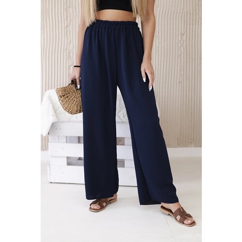 Kesi Włoski Wide-leg trousers navy blue Cene