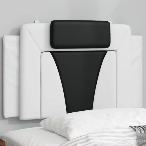 Jastuk za uzglavlje bijelo-crni 80 cm od umjetne kože