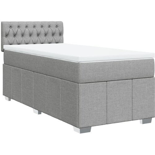 Maison Chic Box spring postelja - Vzmetna postelja z vzmetnico svetlo siv 100x200 cm blago SL17691, (21894580) Cene