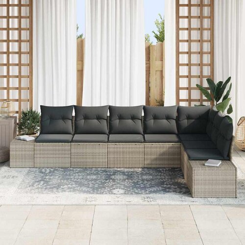  Sjedeća garnitura za vrt 8 kom. Svijetlo siva poliratan Svjetlosiva 55 x 62 x 69 cm Slike