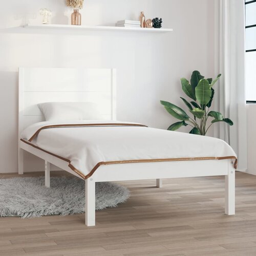  The Living Store Posteljni okvir bel iz trdne borovine 100x200 cm - Posteljni Okvir, (21449976) Cene