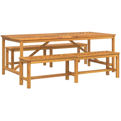  Vrtni set za objed 3 kom. Smeđa 200 x 90 x 74 cm Slike