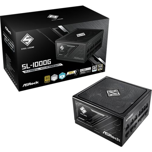 AsRock PSU 1000W Gold Steel LFully Modular,80PLUS,135mm fanATX 3.1. PCIe 5.1, Japanese Capacitors Cijene